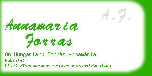 annamaria forras business card